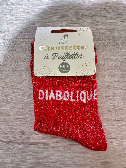 Chaussettes à pailletttes DIABOLIQUE