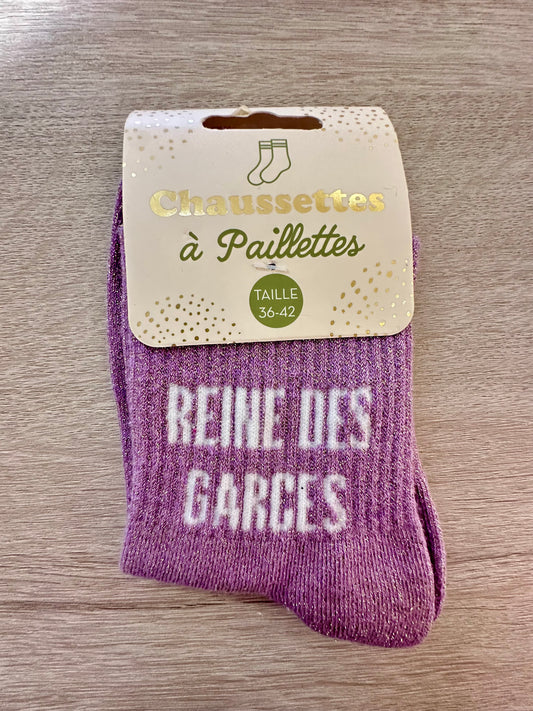 Chaussettes à paillettes REINE DES GARCES