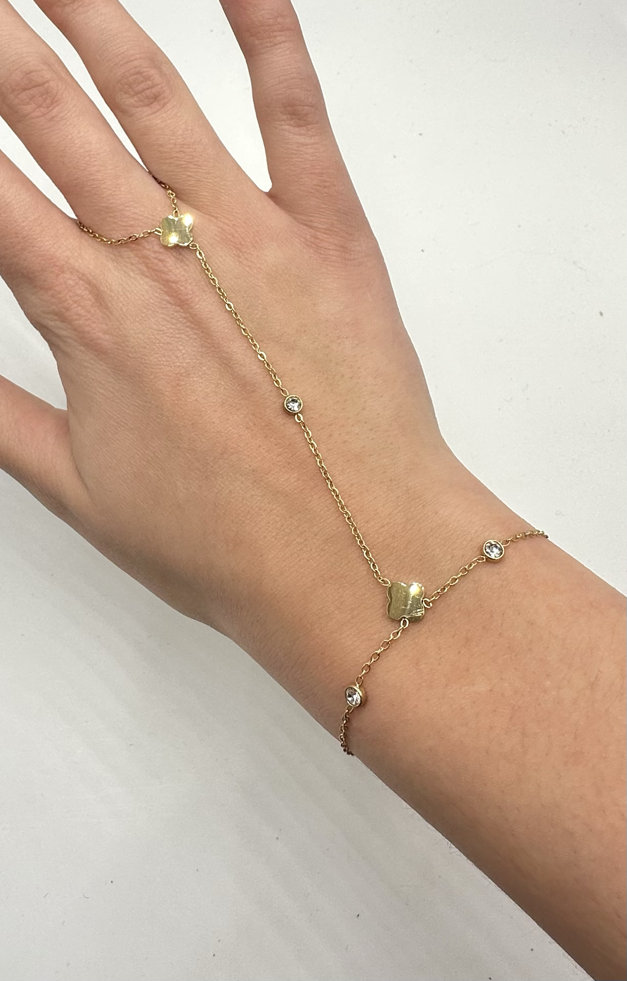 Bijoux Main Trèfle & Strass