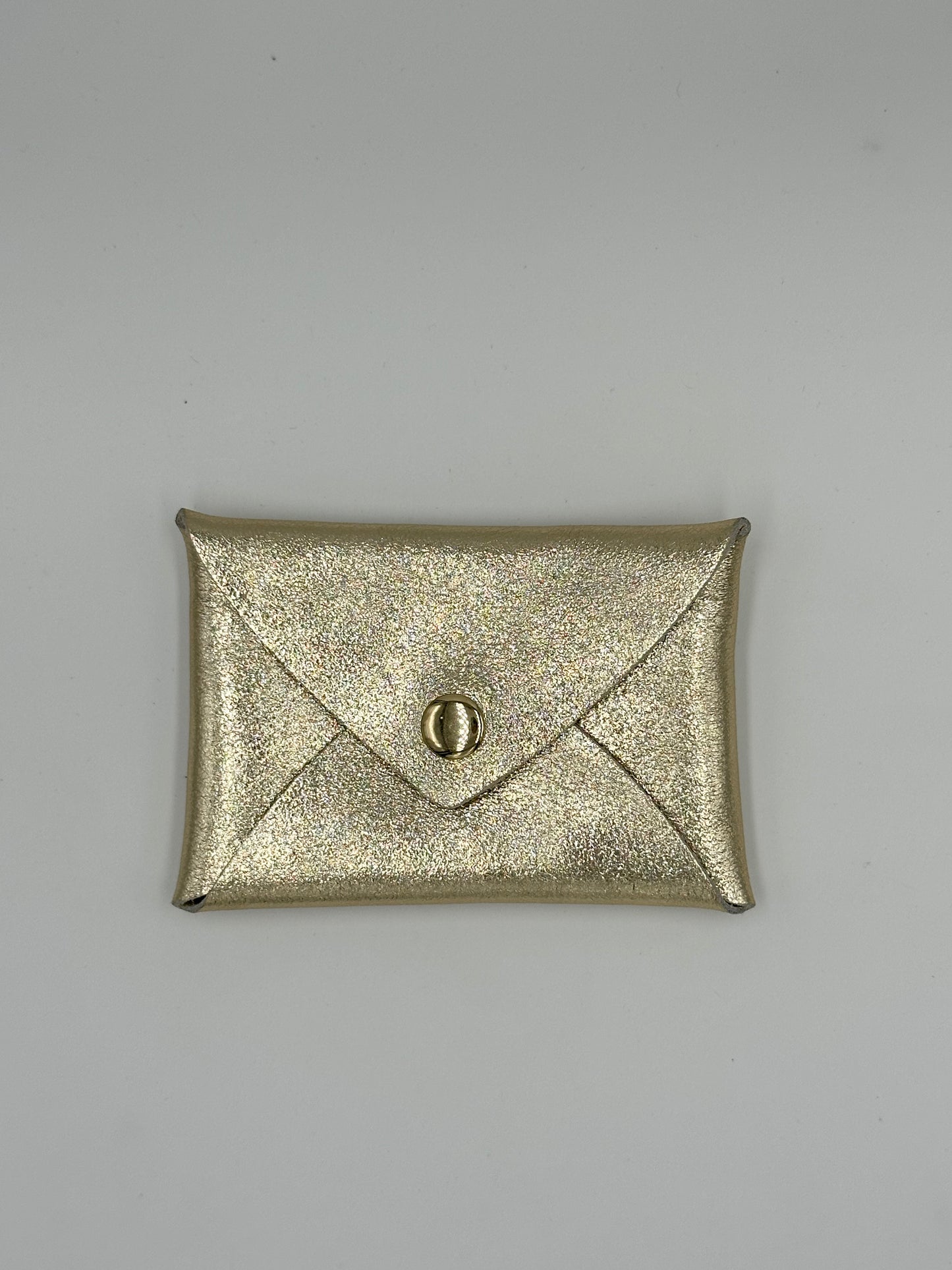 Porte carte en cuir pailleté