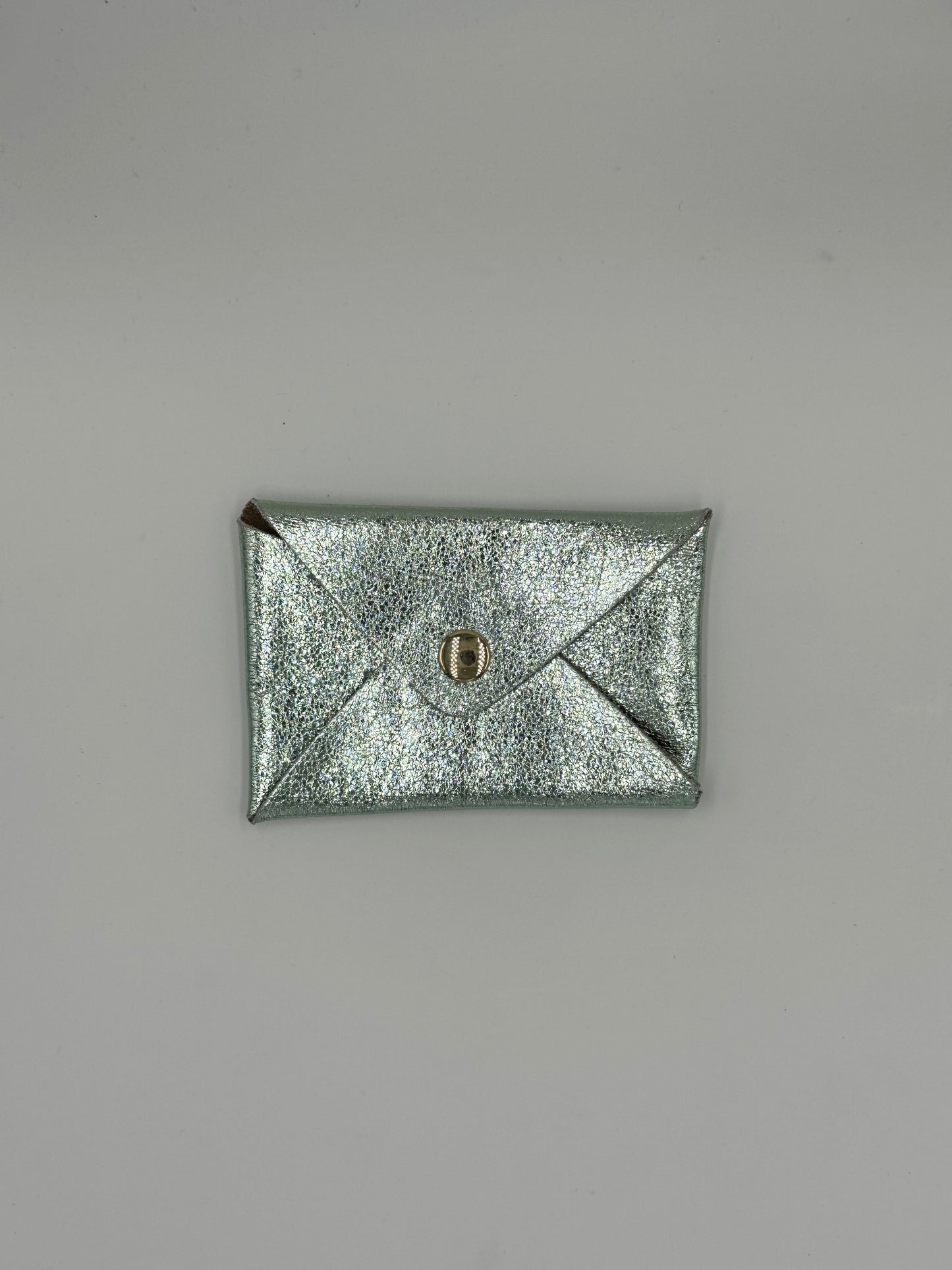 Porte carte en cuir pailleté