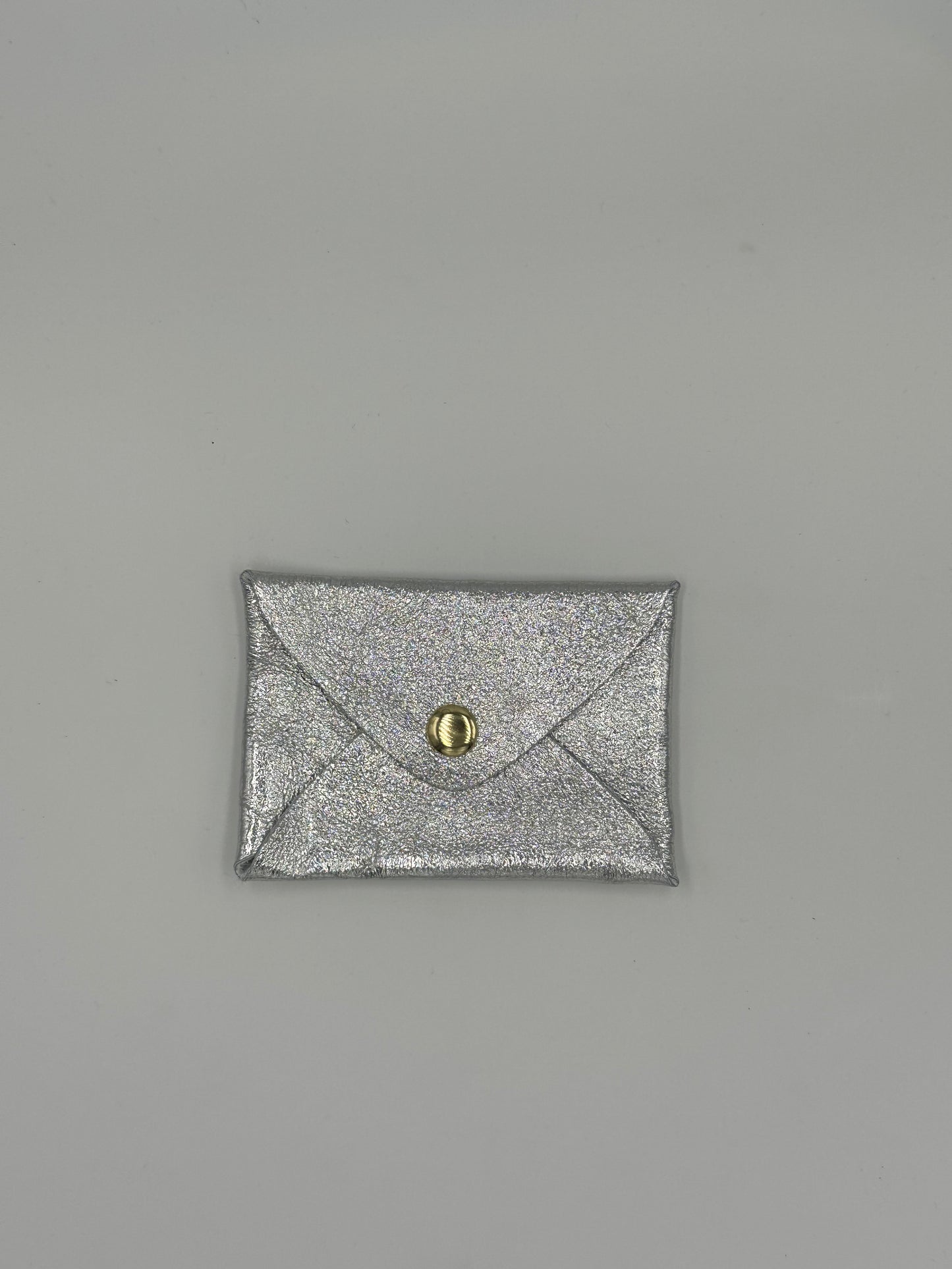 Porte carte en cuir pailleté