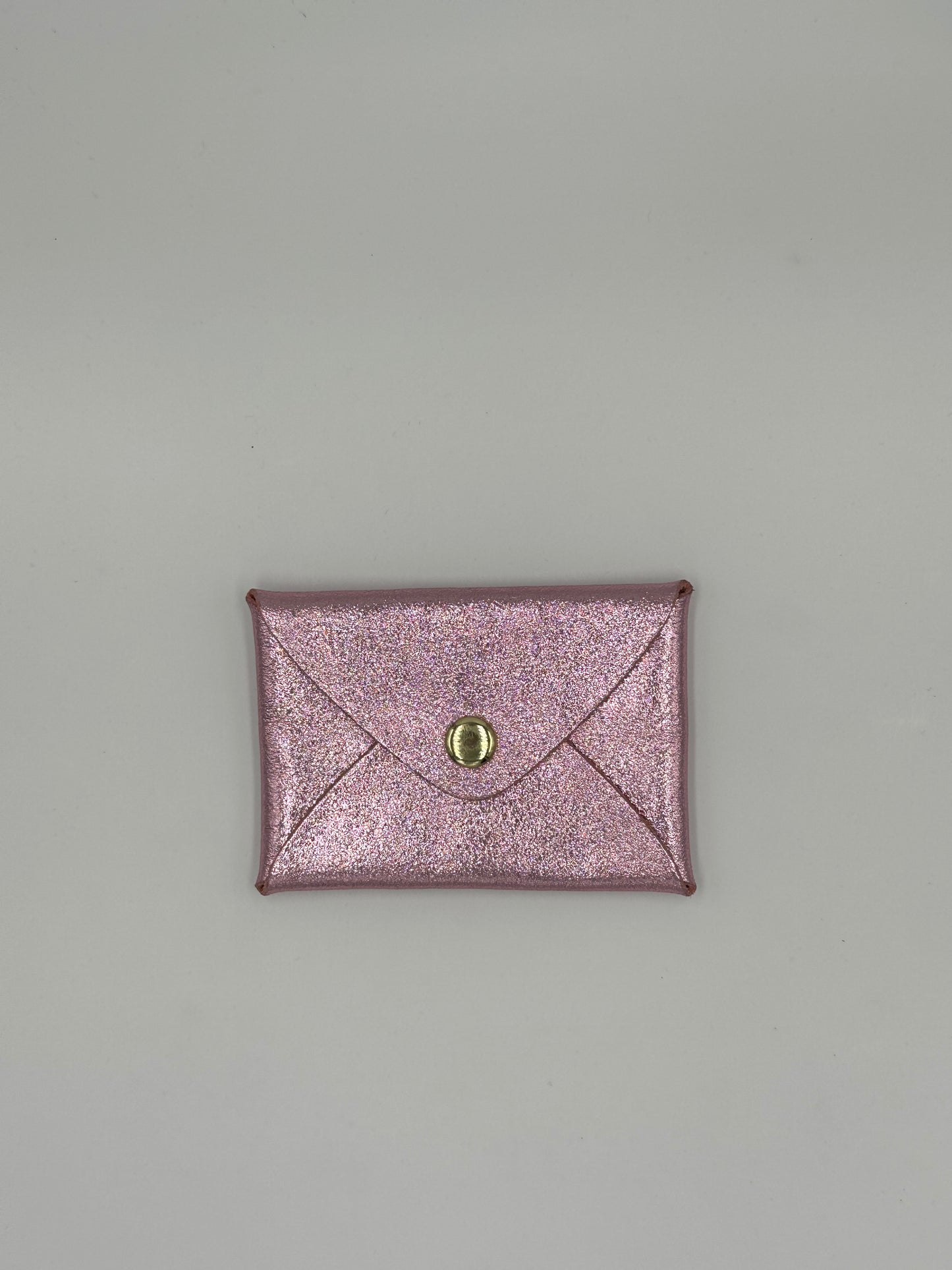 Porte carte en cuir pailleté